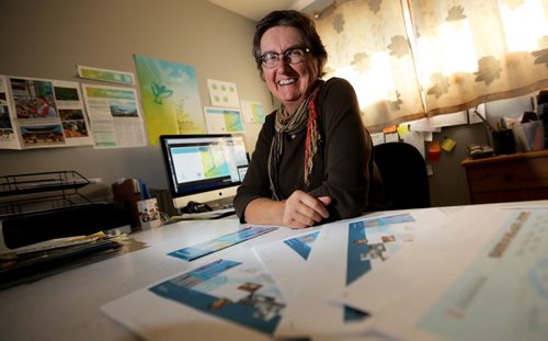 Judith Rempel, a local graphic designer who is doing work for the upcoming assembly of the World Council of Churches in South Korea, Wednesday, October 9, 2013. (TREVOR HAGAN/WINNIPEG FREE PRESS) - faith page