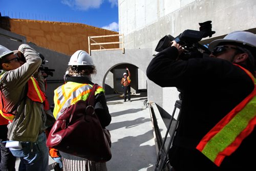 Assiniboine Park Zoo Chief Operating Officer Don Peterkin takes members of the media through construction site of  the - Journey to Churchill exhibit Thursday afternoon at the zoo.  This space will be filled with water once construction is complete. See Ashley Prest story. Oct   17,, 2013 Ruth Bonneville / Winnipeg Free Press