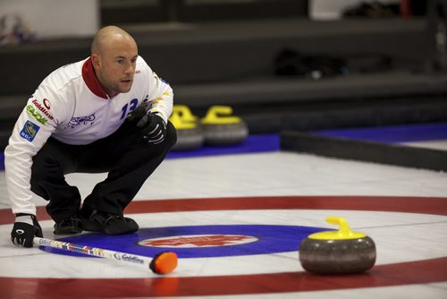 Ryan Fry, of Team Jacobs, October 20, 2013 Prairie Classic Curling. (GREG GALLINGER / WINNIPEG FREE PRESS)