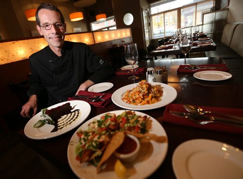 Chef David Hyde, with Chocolate Oblivion, Fish Tacos and Fett Chili at Cafe Carlo, Monday, October 21, 2013. (TREVOR HAGAN/WINNIPEG FREE PRESS) - restaurant review
