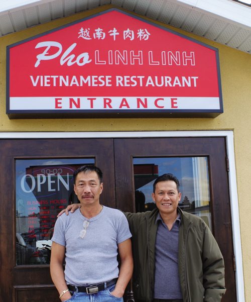 Canstar Community News Oct. 9 -- Phuc Huynh (left) and Lap Nguyen opened Pho Linh Linh (1060 Ellice Ave.) on Sept. 28.