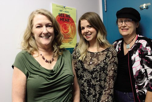 Canstar Community News Oct. 2 -- (From left to right) Susan Lamberd, Cara Mason, and Alice Crawford are all part of the Art + Body: See Me Hear exhibit.