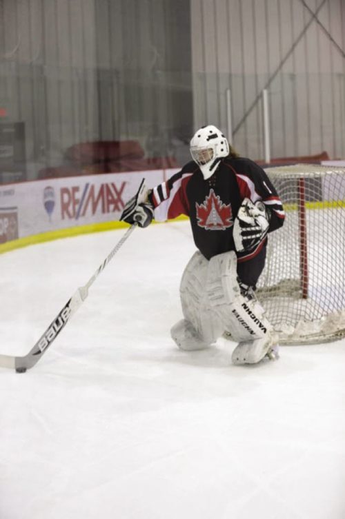 Canstar Community News Oct. 23, 2013 -- Justine McIntosh is the goalie for the Winnipeg Avros Midget AAA hockey team. Her team is raising money for CancerCare by putting on a fundraising hockey game at the Selkirk Recreation Complex on Nov. 16.
