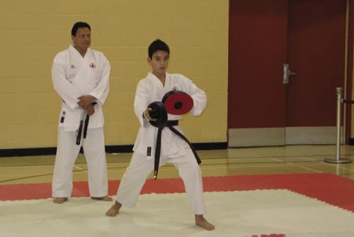 Canstar Community News Oct. 17, 2013 - Winnipeg Open 2013 tournament comissioner Sensei Angelo Mendoza and a student of his Bushido-Kai Canada karate school. (JARED STORY, CANSTAR COMMUNITY NEWS, THE TIMES)