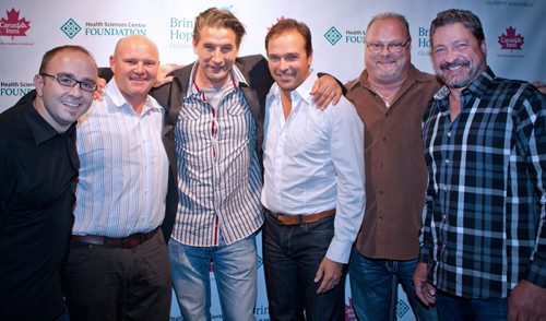 JOHN JOHNSTON / WINNIPEG FREE PRESS  Social Page for October 19th, 2013  Health Science Centre - Human Race  (L-R) Dinis Prazeres, Scott Shippam, Billy Baldwin, Kevin McFadden (HSCF Board Chair), Ken Talbot, John Wiebe