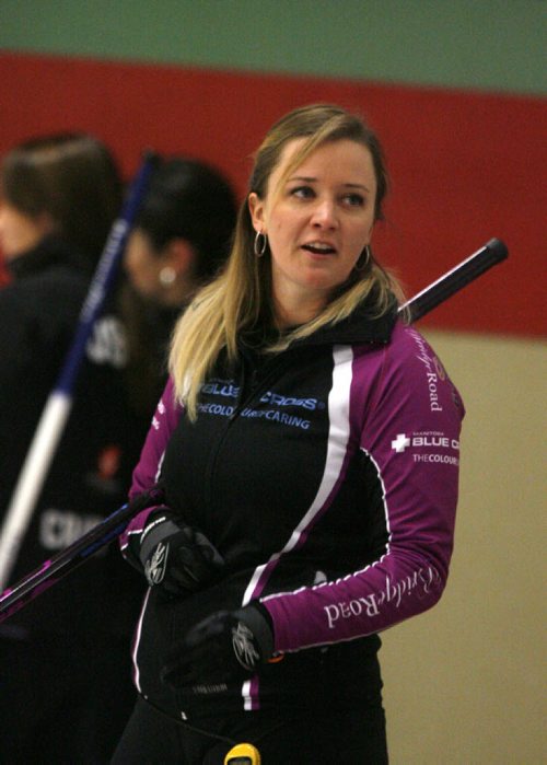 Skip Chelsea Carey in a game Friday morning in the 2013 Women's Curling Classic at the Fort Rouge Curling Club against Team Fallis.  Tim Campbell  story. Wayne Glowacki / Winnipeg Free Press Oct. 25 2013