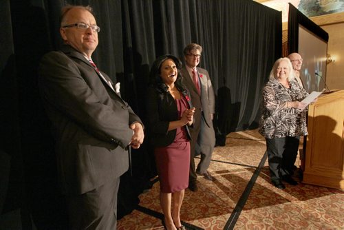 Rana Bokhari is shocked moments after winning the Liberal leadership race at the Hotel Fort Garry Saturday afternoon.  PRuth Bonneville / Winnipeg Free Press