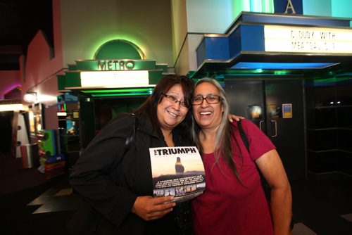 Judith and her daughter  Angela Wood (left)  are all smiles after coming out of the special showing of the movie Triumph at Kildonan Park Theatre Saturday morning.  Ruth Bonneville / Winnipeg Free Press
