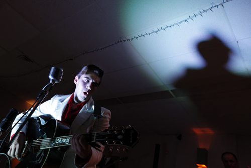 October 25, 2013 - 131025  -  Twenty-one year old Aaron Prociuk performs his The A. R. Cash Show at Royal Canadian Legion Henderson Branch Friday, October 25, 2013. The A. R. Cash Show is a tribute act to Johnny Cash. Johnny Cash remains popular 10 years since his death with as many as five tribute acts to Cash in Winnipeg. John Woods / Winnipeg Free Press