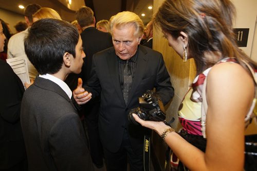 October 29, 2013 - 131029  - Martin Sheen speaks with a young guest at We Day Dinner at The Radisson Tuesday, October 29, 2013. John Woods / Winnipeg Free Press