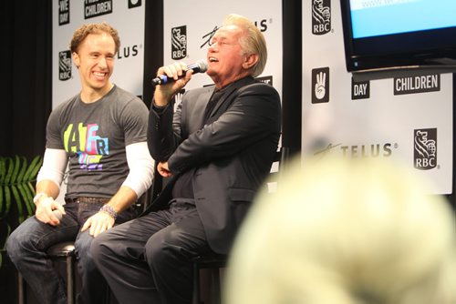 Actor Martin Sheen and We Day co-founder Craig Kielburger  speaks to the media at  MTS Centre during the annual WE DAY event Wednesday morning.  October 30,  2013 Ruth Bonneville / Winnipeg Free Press