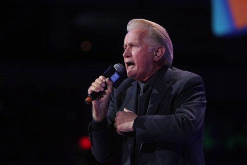 Martin Sheen Award-winning actor and  Human Rights advocate  speaks to thousands of young people at the MTS Centre during the annual WE DAY event Wednesday morning.  October 30,  2013 Ruth Bonneville / Winnipeg Free Press