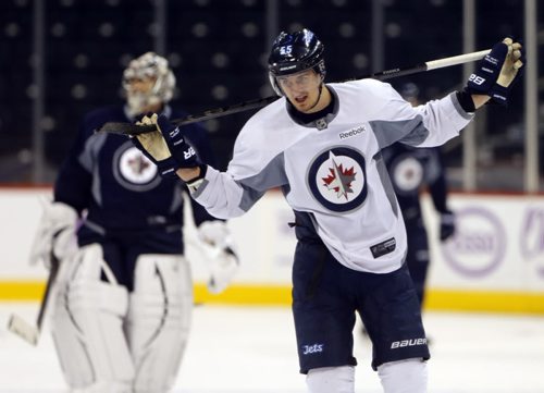 Winnipeg Jets Practice at the MTS Centre Äì team improvement story - high draft choice Mark Scheifele  as a regular pro in the line up  Oct. 31 2013 / KEN GIGLIOTTI / WINNIPEG FREE PRESS
