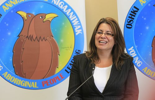 Rhonda Forgues, Manager of the Aboriginal Relations Division at the official launch of the Aboriginal Relations Division in the Administration Building at City Hall Thursday morning.   Aldo Santin story  Wayne Glowacki / Winnipeg Free Press Oct. 31 2013