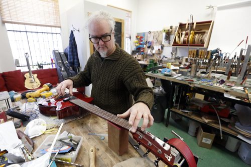 Guitar maker Allan Beardsell in his workshop , he has made guitars for  Lou Reed Äì jen zoratti story  Nov. 1 2013 / KEN GIGLIOTTI / WINNIPEG FREE PRESS