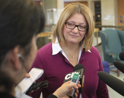 Councillor Paula Havixbeck interviewed after the Executive Policy Committee announcement Monday morning.  Aldo Santin story  Wayne Glowacki / Winnipeg Free Press Nov. 4. 2013