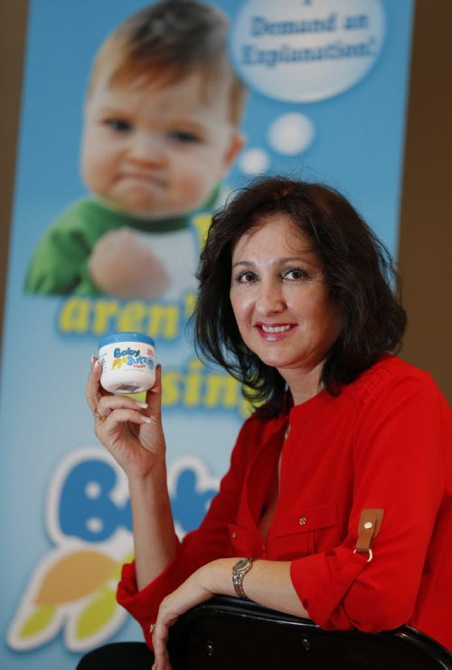 Madja Ficko founder of Olen  Cosmetics Corp. with her Baby Butz , all natural cream for infants with diaper rash -murray mcneill  story business. Nov. 4 2013 / KEN GIGLIOTTI / WINNIPEG FREE PRESS
