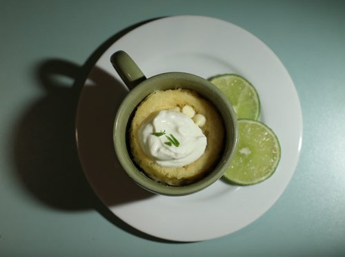 Recipe: Key Lime and White Chocolate Mug Cake. Photographed on Mon., Nov. 4, 2013. RE: Gilmour recipe swap story Photo by Jason Halstead/Winnipeg Free Press