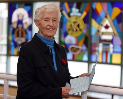 War Letter -Agnes Comack  age 92  found a letter to her father A.S. Bardal   sent  when she was a nurse caring for wounded soldiers in Quebec during WW2  Nov. 5 2013 / KEN GIGLIOTTI / WINNIPEG FREE PRESS