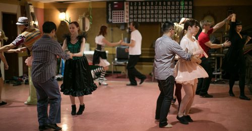 Swing dancers in the basement of the South Osborne Legion Branch 252 with the Hepcat Studio Swing Dance Company and U of Manitoba Swing Dance Club. Legions story by Mary Agnes 131026 - Saturday, October 26, 2013 - (Melissa Tait / Winnipeg Free Press)