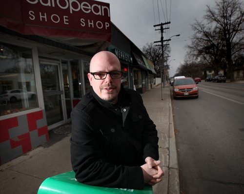 Doug Morrow is doing Our Winnipeg with his story about Academy Road. November 8, 2013 - (Phil Hossack / Winnipeg Free Press)