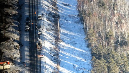 The scene of the plane crash near Red Lake, Ontario. A Bearskin Airline plane crashed just before landing killing five while two others survived.   131111 November 11, 2013 Mike Deal / Winnipeg Free Press