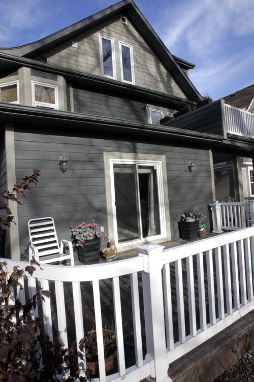 Homes. Wrap around deck at Unit 1 (main floor) , 885 Dorchester Avenue in Crescentwood, the realtor is Jeff Brown.  Todd Lewys story   Wayne Glowacki / Winnipeg Free Press Nov. 13. 2013