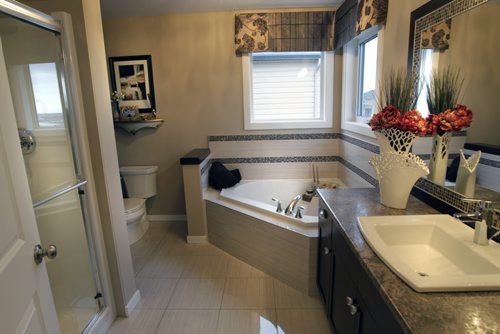 Homes. The bathroom off of the master bedroom in 175 Lake Bend Road, a Kensington Homes show home. The sales rep. is Sabie Brar. Todd Lewys story   Wayne Glowacki / Winnipeg Free Press Nov. 14. 2013