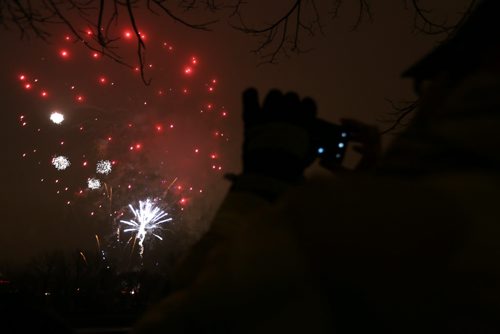 Fireworks at The Forks following the Santa Claus Parade, Saturday, November 16, 2013. (TREVOR HAGAN/WINNIPEG FREE PRESS)
