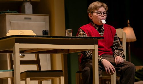Ben McIntyre-Ridd as Ralphie during the soap punishment scene. A Christmas Story based on the iconic film from 1983 plays at MTC until November 21 - December 14.  131119 - Tuesday, November 19, 2013 - (Melissa Tait / Winnipeg Free Press)