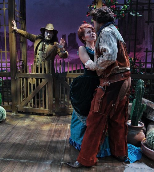 (l-r) Brett Polegato as Dr. Malatesta, Nikki Einfeld as Norina and Michele Angelini as Don Pasquale's nephew Ernesto. Cast from the Manitoba Opera production of Don Pasquale during a dress rehearsal at the Centennial Concert Hall. The Wild West comedy will be running from November 23, 26, and 29th at the Concert Hall.  131119 - November 19, 2013 MIKE DEAL / WINNIPEG FREE PRESS