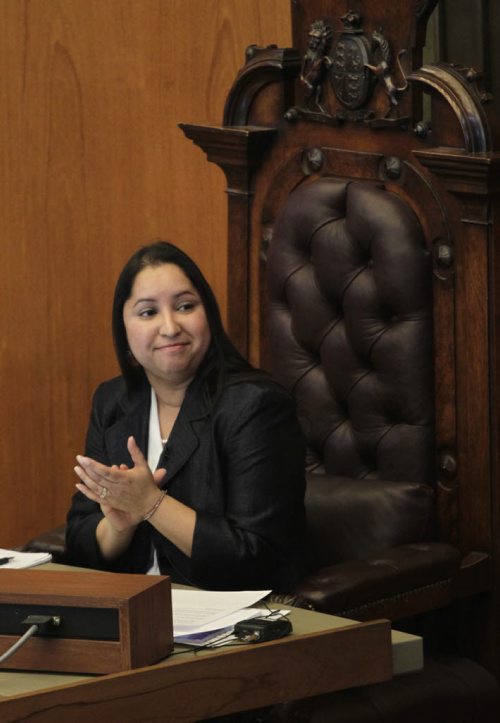 Devi Sharma's first day as Speaker at Wednesdays Winnipeg's City Council meeting. Aldo Santin story.  Wayne Glowacki / Winnipeg Free Press Nov. 20. 2013