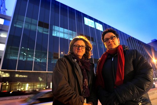Paula Havixbeck, Winnipeg City Councillor for Charleswood, Tuxedo and Whyte Ridge, and City Councillor, Fort Rouge East Fort Garry pose for a photo in front of the new Winnipeg Police headquarters. BORIS MINKEVICH / WINNIPEG FREE PRESS  November 20, 2013
