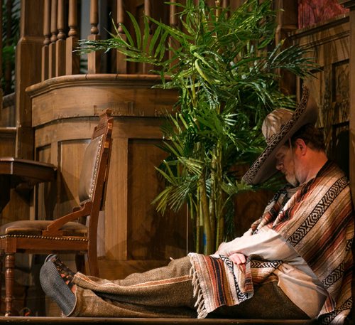 Doug Speirs as a sleepy, sombrero-wearing cowboy in Manitoba Opera's performance of Don Pasquale at the Centennial Concert Hall. 131120 - Wednesday, November 20, 2013 - (Melissa Tait / Winnipeg Free Press)