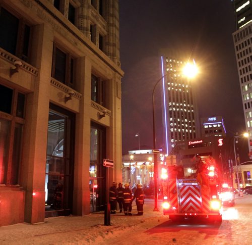 Winnipeg Fire Fighters responded to a small fire in the Electric Railway Chambers building a 213 Notre Dame Ave. near Portage Ave. Friday morning closing the street to traffic for a short time.   Wayne Glowacki / Winnipeg Free Press Nov. 22. 2013