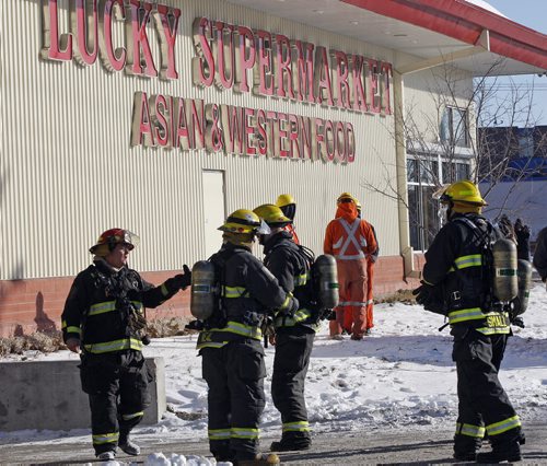 Wpg Fire Service was called to Lucky Supermarket  Asian & Western Food on Winnipeg Ave to a fire  before noon - the fire is now out . Nov. 26 2013 / KEN GIGLIOTTI / WINNIPEG FREE PRESS