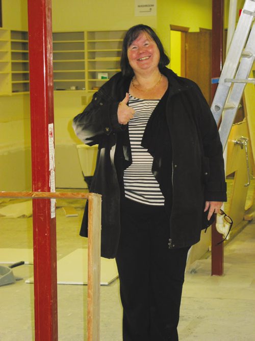 Canstar Community News Nov. 20, 2013 - Joanne Kury, Headingley United Church minister, is pleased with the progress of repairs underway in the church's basement to repair damage caused by sewer back-up in October. (ANDREA GEARY/CANSTAR COMMUNITY NEWS)