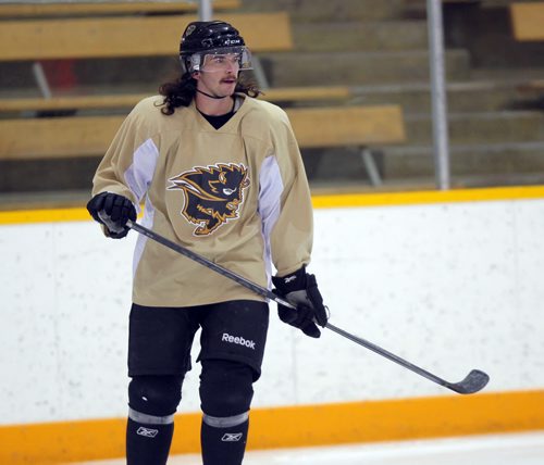 University of Manitoba Bisons mens hockey team practice. U of M. Forward Jesse Paradis. BORIS MINKEVICH / WINNIPEG FREE PRESS  November 26, 2013