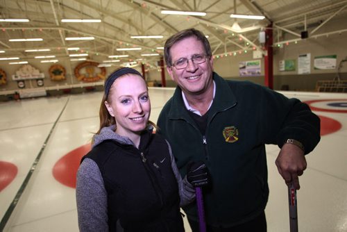 Kristy McDonald and her dad Bob Jenion at the Granite Curling Club. 131128 - November 28, 2013 MIKE DEAL / WINNIPEG FREE PRESS