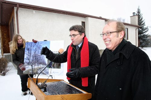 Winnipeg Mayor Sam Katz and Councillor Brian Mayes announce an increase in the reforestation budget for 2014 to $1 million from $383,000. Up to $500,000 will be dedicated to removing and replacing City-owned Schubert Cherry trees which have advanced stages of black knot.  131203 December 3, 2013 Mike Deal / Winnipeg Free Press