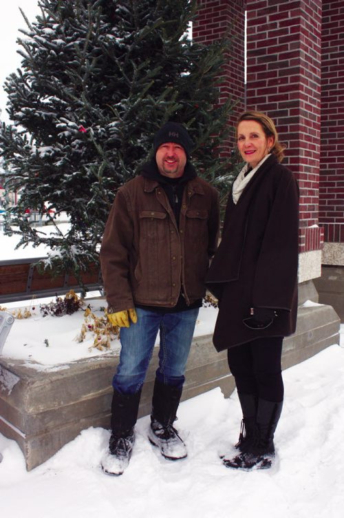 Canstar Community News Nov. 26/13 - Transcona BIZ executive director Wendy Galagan (right) and president Rick Purling are excited to host a Winter Wonderland event at Transcona Centennial Square. (DAN FALLOON/CANSTAR COMMUNITY NEWS/HERALD)