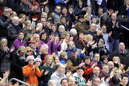 Fan shot at the MTS Centre. Roar of the Rings. Curling. BORIS MINKEVICH / WINNIPEG FREE PRESS  December 6, 2013
