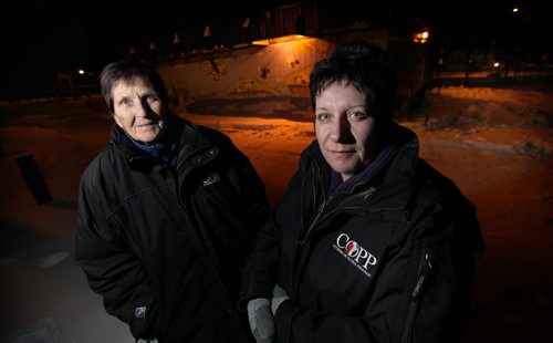 Annette Champion-Taylor (right) and Livett Demchuk, both with the William Whyte Residents Association, two of a team of 10 people on a citizens patrol who alert the city to trash, garbage, illegal dumping etc in back lanes, yards and wherever. Theyre the eyes that see the problems, report them and the city pushes through the enforcement to get the problem areas cleaned up. December 9, 2013 - (Phil Hossack / Winnipeg Free Press)