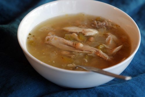 RECIPE SWAP - Turkey soup with white beans and green chilies. BORIS MINKEVICH / WINNIPEG FREE PRESS  December 10, 2013