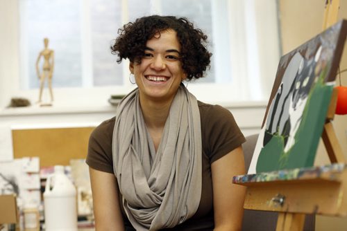 Artist  Arita Sawatzky paints at the Artbeat Studio  in the Exchange  every week thanks to the Canadian Mental Health Association (Winnipeg region).  This helps her cope with depression and anxiety , United Way story by  Dec. 10 2013 / KEN GIGLIOTTI / WINNIPEG FREE PRESS