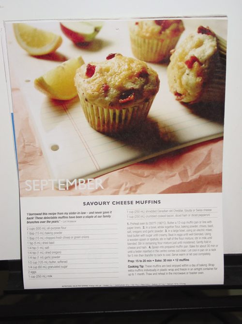 Canstar Community News Dec. 5, 2013 - Lori Anseeuw's family recipe for Savoury Cheese Muffins is featured in September within the Dairy Farmers of Canada's 2014 milk calendar. (ANDREA GEARY/CANSTAR COMMUNITY NEWS)