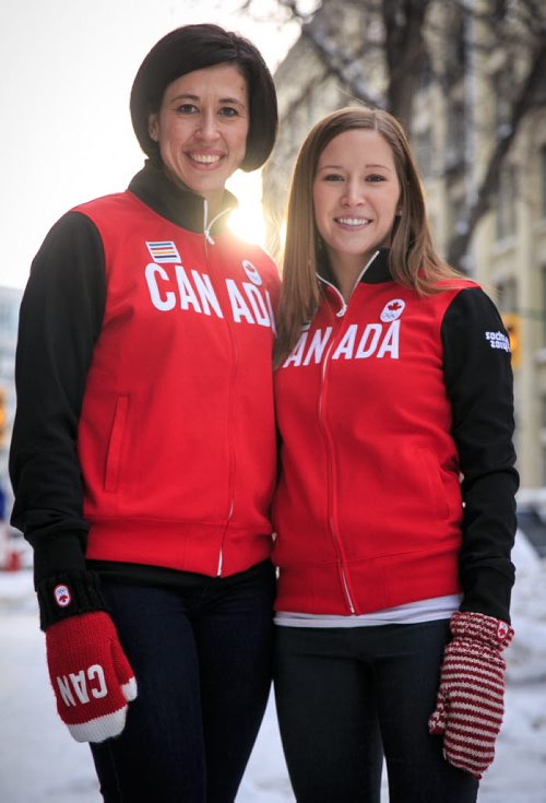 Team Jennifer Jones won the Roar of the Rings Olympic Curling Trials on Dec. 7. Jill Officer (left) and Kaitlyn Lawes, are lead and third on the team. They will be going to Sochi, Russia in February for the 2014 Winter Olympics. 131211 - Wednesday, {month aame} 11, 2013 - (Melissa Tait / Winnipeg Free Press)