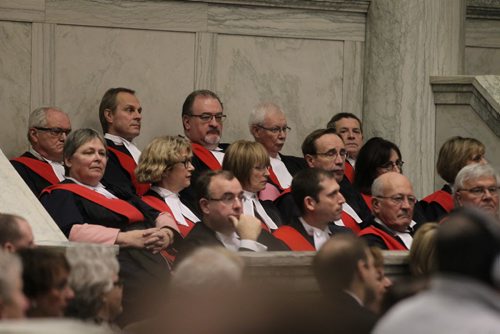 Judges swearing in ceremony, judges for file to ID'd by James and Mike December 13, 2013 - (Phil Hossack / Winnipeg Free Press)