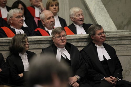 Judges swearing in ceremony, judges for file to ID'd by James and Mike December 13, 2013 - (Phil Hossack / Winnipeg Free Press)