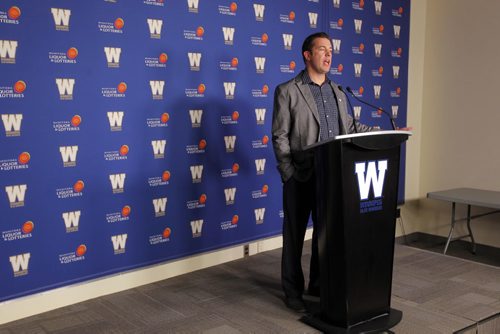 The Winnipeg Blue Bombers General Manager Kyle Walters, following the Ottawa RedBlacks Expansion Draft. BORIS MINKEVICH / WINNIPEG FREE PRESS  December 16, 2013